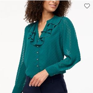 J. Crew Factory PINK clip-dot button up shirt NWT